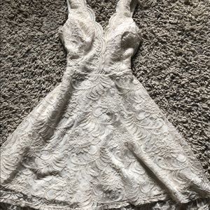 Ivory lace high low formal/prom dress